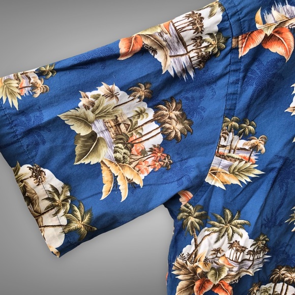 Mens saddlebred Hawaiian shirt size large short sleeve beach swimming button up - Picture 8 of 8